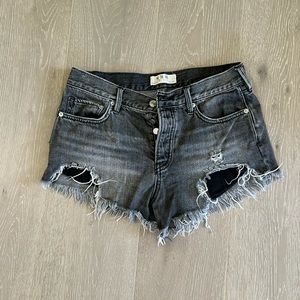 Grey Free People jean shorts